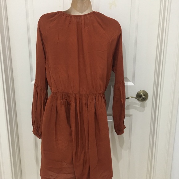 Dark Orange Long Sleeve Dress - Picture 5 of 8